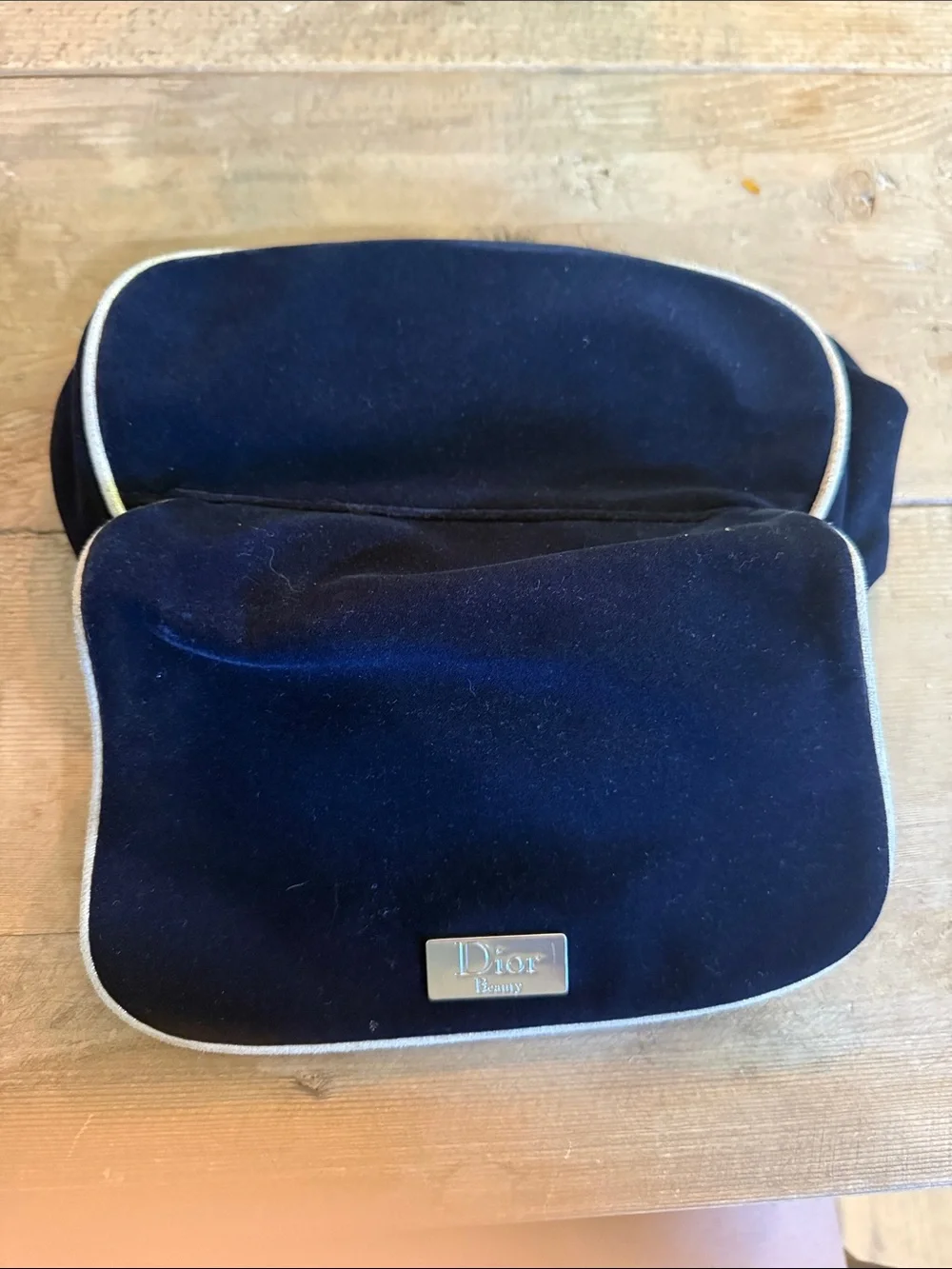 Dior Beauty Black Pouch with Cream Trim